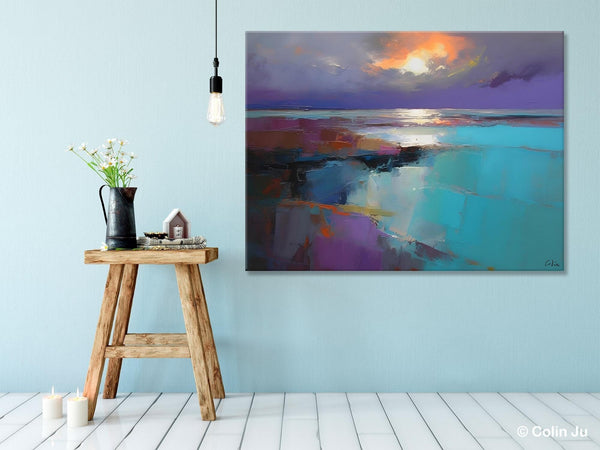 Original Landscape Abstract Painting, Landscape Canvas Paintings for Dining Room, Extra Large Modern Wall Art, Acrylic Painting on Canvas-ArtWorkCrafts.com