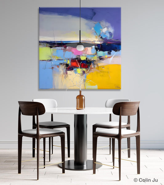 Modern Canvas Art Paintings, Palette Knife Abstract Painting, Original Modern Acrylic Artwork, Large Abstract Paintings for Dining Room-ArtWorkCrafts.com