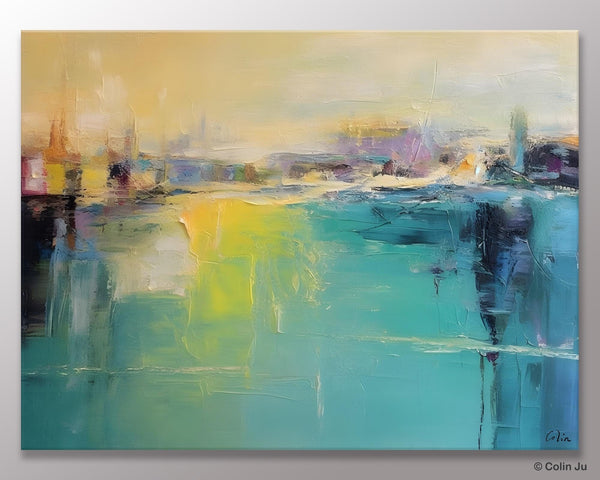Original Canvas Artwork, Contemporary Acrylic Painting on Canvas, Large Painting for Dining Room, Simple Abstract Art, Wall Art Paintings-ArtWorkCrafts.com