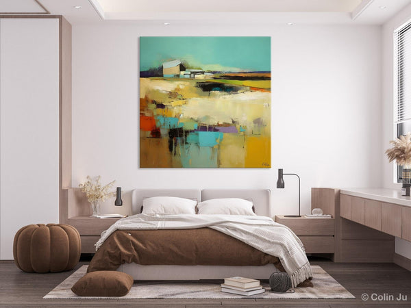 Large Landscape Canvas Paintings, Hand Painted Canvas Art, Landscape Acrylic Art, Original Abstract Art, Landscape Paintings for Living Room-ArtWorkCrafts.com