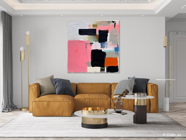Modern Original Abstract Art, Large Wall Art for Bedroom, Geometric Modern Acrylic Art, Canvas Paintings for Sale, Contemporary Canvas Art-ArtWorkCrafts.com