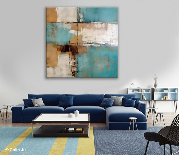 Large Wall Art for Bedroom, Geometric Modern Acrylic Art, Modern Original Abstract Art, Canvas Paintings for Sale, Contemporary Canvas Art-ArtWorkCrafts.com