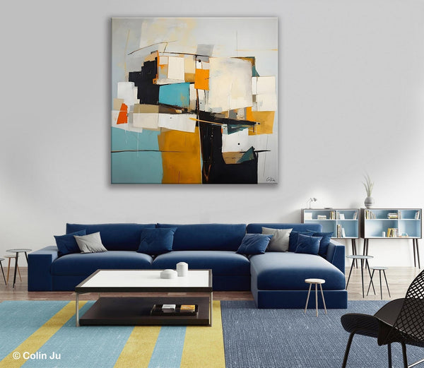 Geometric Original Canvas Wall Art, Contemporary Acrylic Artwork, Hand Painted Canvas Art, Modern Abstract Artwork, Large Abstract Paintings-ArtWorkCrafts.com