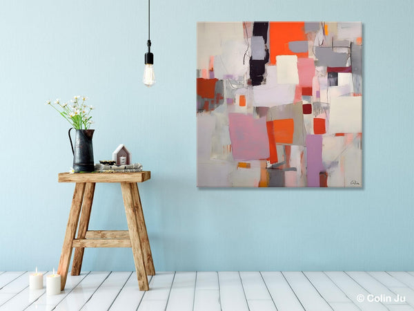 Modern Acrylic Artwork, Original Modern Paintings, Contemporary Canvas Art, Heavy Texture Canvas Art, Large Abstract Painting for Bedroom-ArtWorkCrafts.com