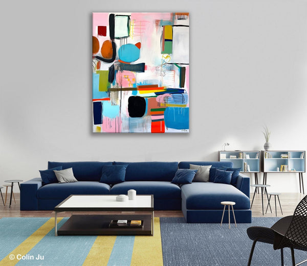 Original Acrylic Wall Art, Oversized Contemporary Acrylic Paintings, Abstract Canvas Paintings, Extra Large Canvas Painting for Living Room-ArtWorkCrafts.com