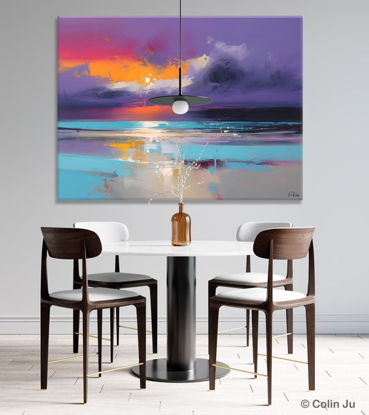 Abstract Landscape Paintings, Modern Abstract Wall Art, Extra Large Canvas Painting for Dining Room, Original Canvas Wall Art Paintings