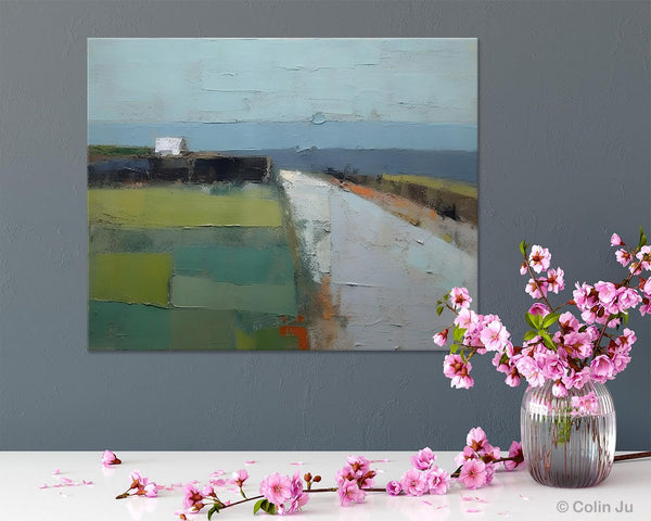 Heavy Texture Canvas Art, Abstract Landscape Paintings, Extra Large Canvas Painting for Living Room, Large Original Abstract Wall Art-ArtWorkCrafts.com