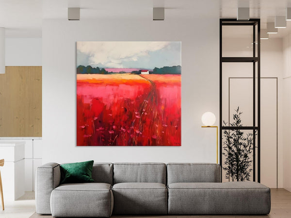 Original Landscape Paintings, Oversized Modern Wall Art Paintings, Modern Acrylic Artwork on Canvas, Large Abstract Painting for Living Room-ArtWorkCrafts.com