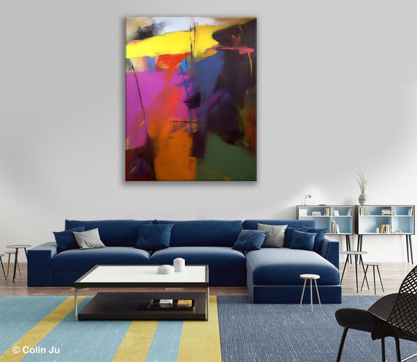 Extra Large Abstract Painting for Dining Room, Large Original Abstract Wall Art, Contemporary Acrylic Paintings, Abstract Painting on Canvas-ArtWorkCrafts.com
