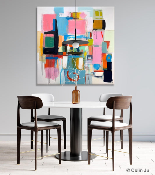 Contemporary Canvas Art, Original Modern Wall Art, Modern Canvas Paintings, Modern Acrylic Artwork, Large Abstract Painting for Dining Room-ArtWorkCrafts.com