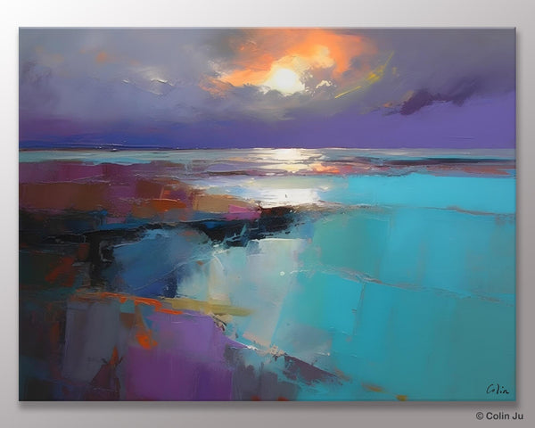 Original Landscape Abstract Painting, Landscape Canvas Paintings for Dining Room, Extra Large Modern Wall Art, Acrylic Painting on Canvas-ArtWorkCrafts.com