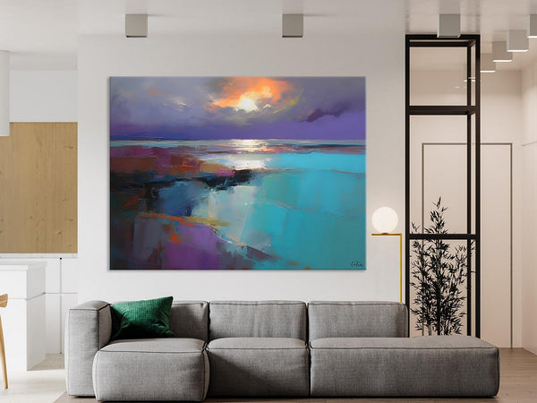 Original Landscape Abstract Painting, Landscape Canvas Paintings for Dining Room, Extra Large Modern Wall Art, Acrylic Painting on Canvas-ArtWorkCrafts.com