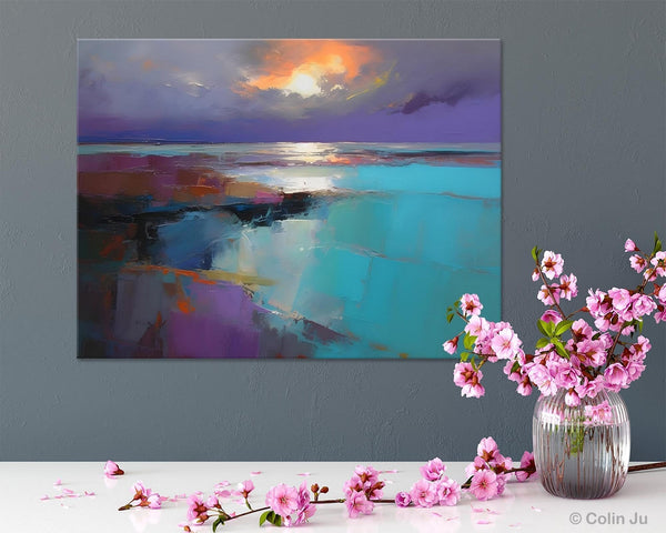 Original Landscape Abstract Painting, Landscape Canvas Paintings for Dining Room, Extra Large Modern Wall Art, Acrylic Painting on Canvas-ArtWorkCrafts.com
