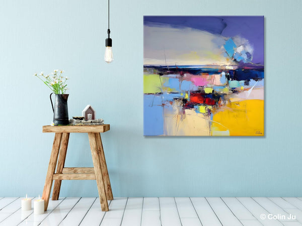 Modern Canvas Art Paintings, Palette Knife Abstract Painting, Original Modern Acrylic Artwork, Large Abstract Paintings for Dining Room-ArtWorkCrafts.com