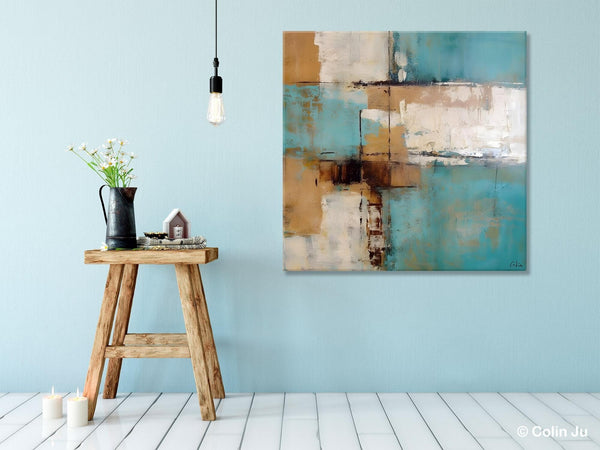 Large Wall Art for Bedroom, Geometric Modern Acrylic Art, Modern Original Abstract Art, Canvas Paintings for Sale, Contemporary Canvas Art-ArtWorkCrafts.com