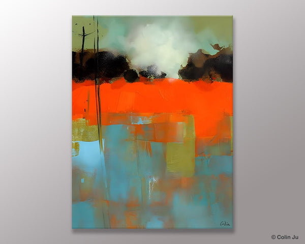 Landscape Canvas Art, Simple Modern Wall Art, Contemporary Acrylic Paintings, Original Abstract Paintings, Large Canvas Painting for Bedroom-ArtWorkCrafts.com