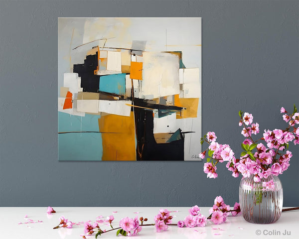 Geometric Original Canvas Wall Art, Contemporary Acrylic Artwork, Hand Painted Canvas Art, Modern Abstract Artwork, Large Abstract Paintings-ArtWorkCrafts.com