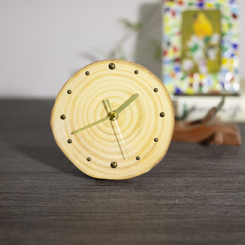 Artisan Designed Pine Wood Table Clock with Magnetic Back Support for Modern Home Decor - Silent Operation - Perfect Gift Option-ArtWorkCrafts.com