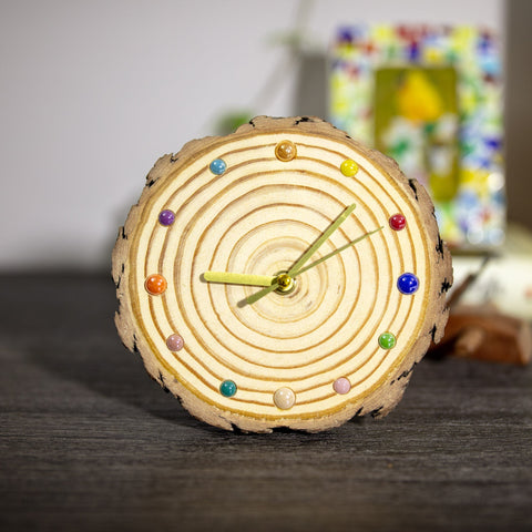 Meticulously Crafted Desktop Clock - Handmade Rustic Home Decor - One of A Kind - Silent Movement - Eco-Friendly - Unique Gift Idea-ArtWorkCrafts.com