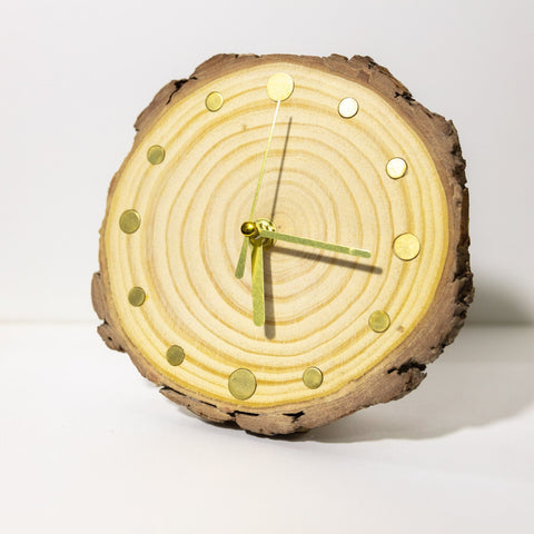 Handcrafted Pine Wood Desktop Clock - Rustic Charm for Modern Homes - Artisanal Wooden Table Clock - Unique Home Decor - Thoughtful Present-ArtWorkCrafts.com