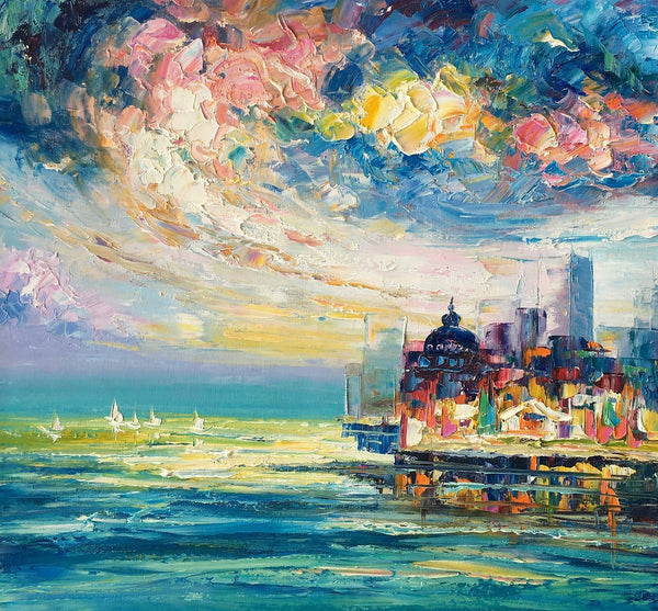 Original Landscape Paintings, Cityscape Painting, Custom Large Canvas Paintings, Modern Paintings on Canvas-ArtWorkCrafts.com