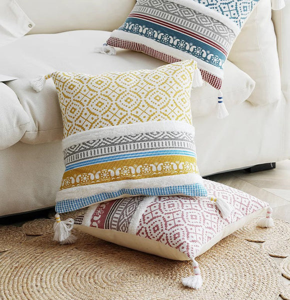 Contemporary Decorative Pillow Covers, Modern Decorative Pillow for Interior Design, Geometric Modern Sofa Pillows for Bedroom, Modern Square Pillows for Couch-ArtWorkCrafts.com