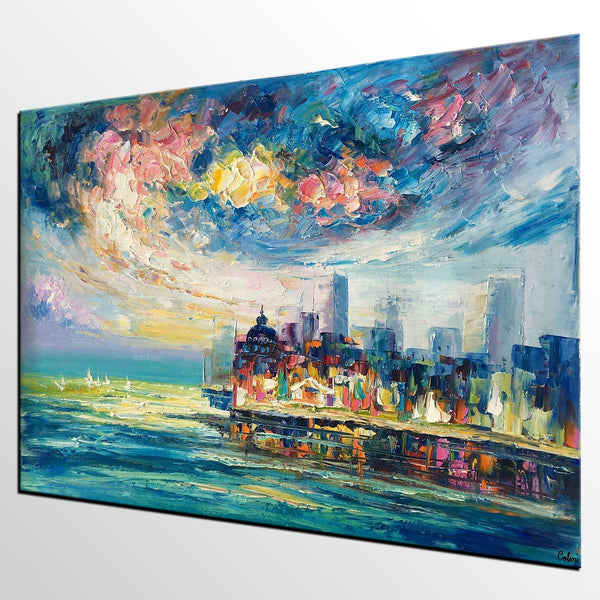 Original Landscape Paintings, Cityscape Painting, Custom Large Canvas Paintings, Modern Paintings on Canvas