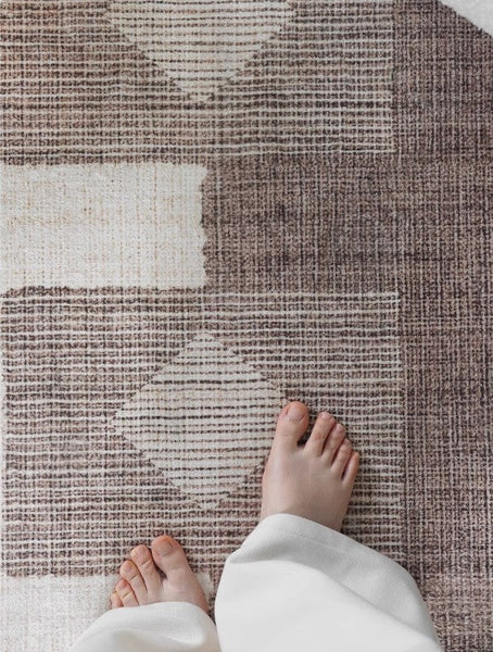 Modern Rugs under Dining Room Table, Mid Century Geometric Carpets, Abstract Modern Rugs for Living Room, Contemporary Modern Rugs Next to Bed-ArtWorkCrafts.com
