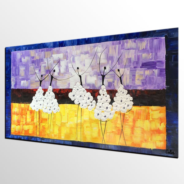 Simple Modern Art, Canvas Painting for Sale, Ballet Dancer Painting, Original Artwork, Paintings for Bedroom, Buy Art Online-ArtWorkCrafts.com