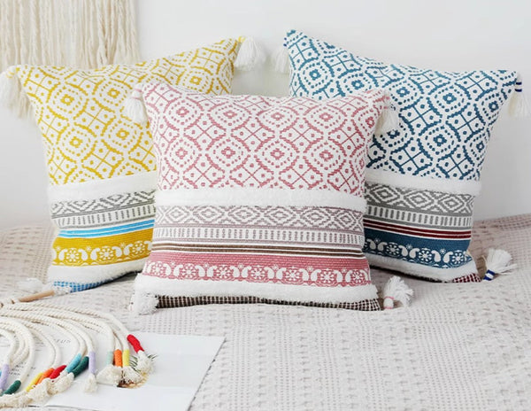 Contemporary Decorative Pillow Covers, Modern Decorative Pillow for Interior Design, Geometric Modern Sofa Pillows for Bedroom, Modern Square Pillows for Couch-ArtWorkCrafts.com