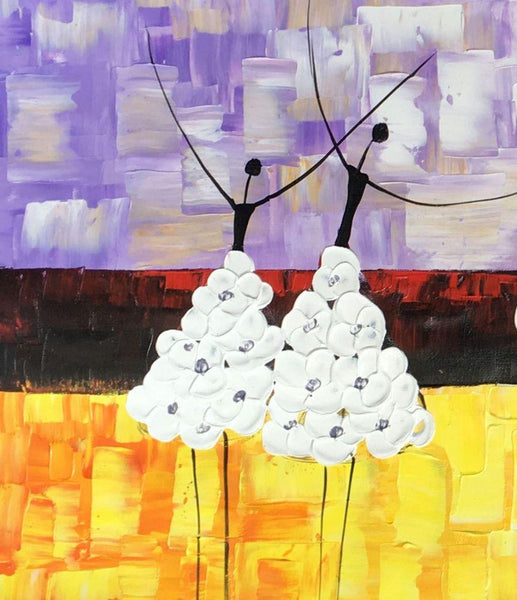 Simple Modern Art, Canvas Painting for Sale, Ballet Dancer Painting, Original Artwork, Paintings for Bedroom, Buy Art Online-ArtWorkCrafts.com
