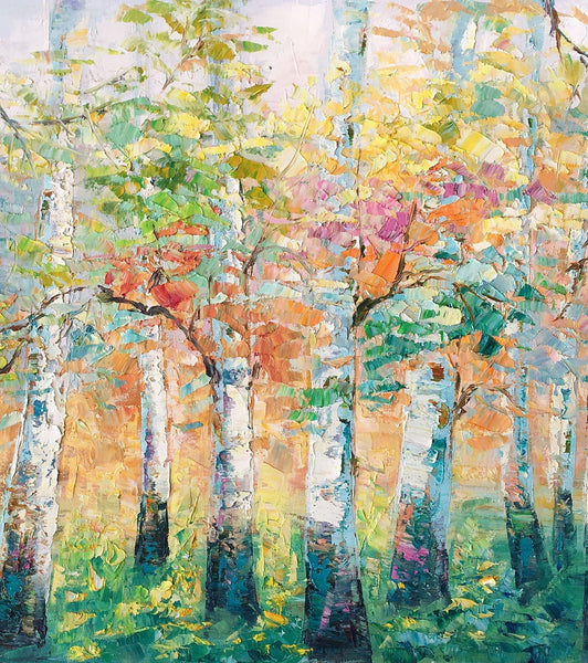 Landscape Canvas Painting, Spring Tree Painting, Landscape Painting for Bedroom, Impasto Paintings, Canvas Painting for Sale