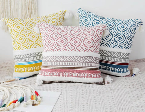 Geometric Modern Sofa Pillows for Bedroom, Square Pillows for Couch, Modern Decorative Pillow for Interior Design, Contemporary Decorative Pillow Covers-ArtWorkCrafts.com