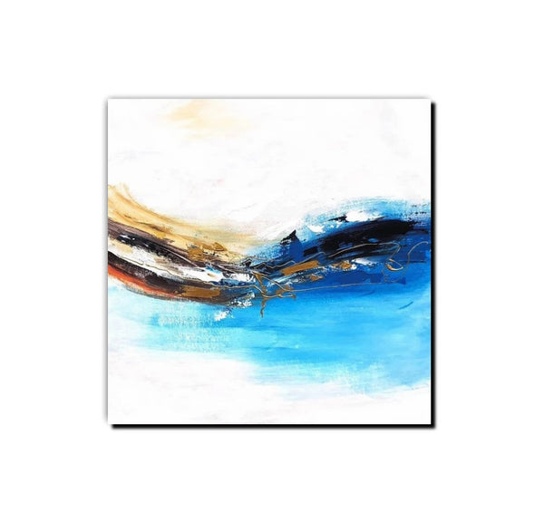 Simple Abstract Paintings, Bedroom Modern Paintings, Modern Contemporary Art, Acrylic Painting on Canvas, Blue Canvas Painting