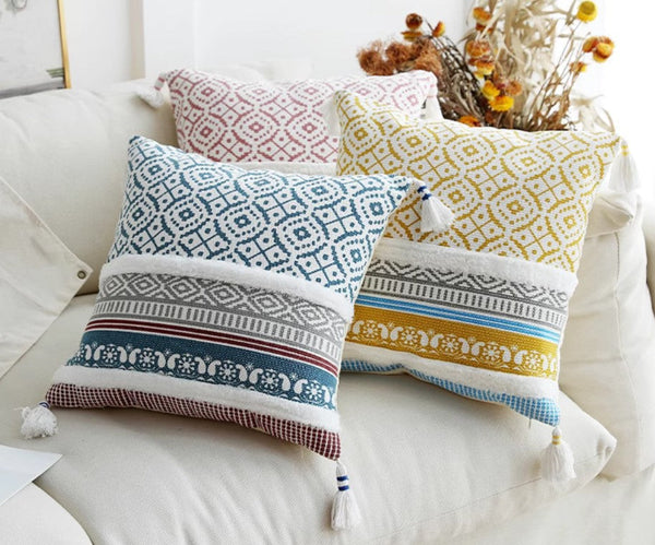 Contemporary Decorative Pillow Covers, Modern Decorative Pillow for Interior Design, Geometric Modern Sofa Pillows for Bedroom, Modern Square Pillows for Couch-ArtWorkCrafts.com