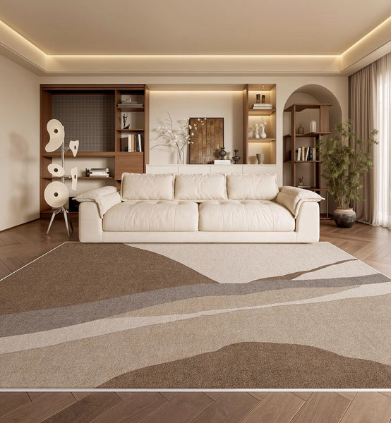 Elegant Modern Area Rugs under Sofa, Dining Room Floor Rugs, Abstract Contemporary Rugs for Bedroom, Mid Century Area Rugs for Living Room-ArtWorkCrafts.com