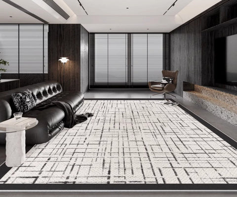 Modern Rugs for Living Room, Black Contemporary Modern Rugs, Modern Rugs for Dining Room, Abstract Contemporary Rugs Next to Bed