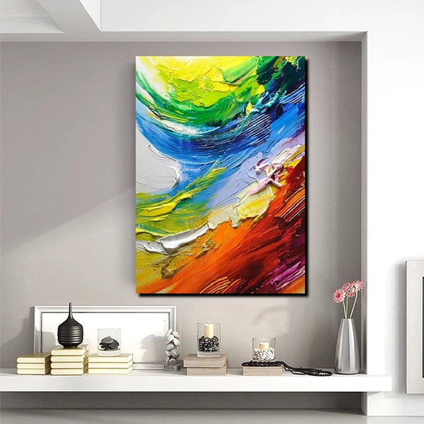 Contemporary Modern Art, Living Room Wall Art Ideas, Impasto Paintings, Buy Large Paintings Online, Palette Knife Paintings-ArtWorkCrafts.com