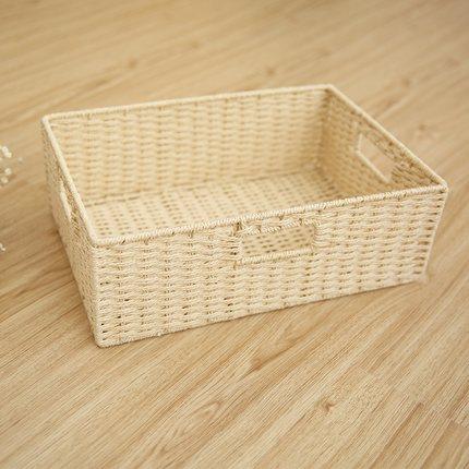 Woven Straw basket, Storage Basket, Rectangle Basket, Picnic Basket-ArtWorkCrafts.com