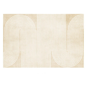 Cream Color Modern Living Room Rugs, Dining Room Modern Rugs, Thick Soft Modern Rugs for Living Room, Contemporary Rugs for Bedroom-ArtWorkCrafts.com