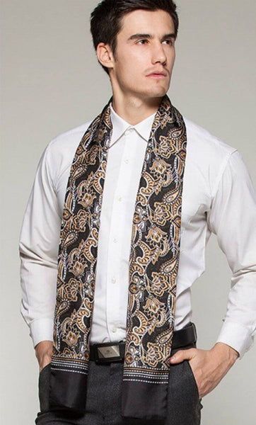 Long Men Silk Scarf, High Quality Silk Necktie, Business Silk Scarf Men, Silk Scarf For Suit, British Style Long Scarf, Luxury Silk Neck Scarf, Mens Spring Autumn Scarf, Formal Wear Silk Scarf-ArtWorkCrafts.com