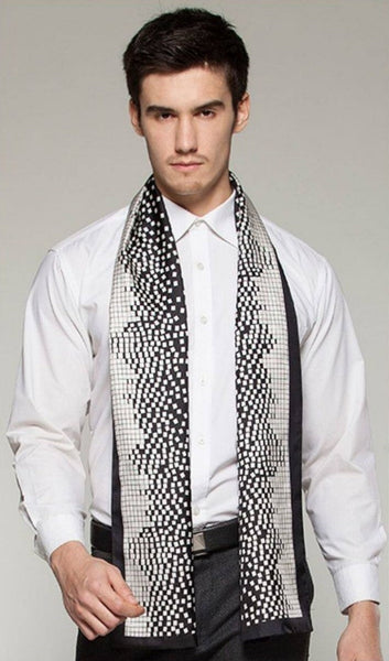 High Quality Silk Necktie, Business Silk Scarf Men, Long Men Silk Scarf, Silk Scarf For Suit, British Style Long Scarf, Luxury Silk Neck Scarf, Mens Spring Autumn Scarf, Formal Wear Silk Scarf-ArtWorkCrafts.com