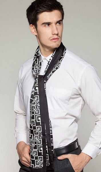 Silk Scarf For Suit, High Quality Silk Necktie, British Style Long Scarf, Business Silk Scarf Men, Long Silk Scarf for Men, Luxury Silk Neck Scarf, Mens Spring Autumn Scarf, Formal Wear Silk Scarf-ArtWorkCrafts.com