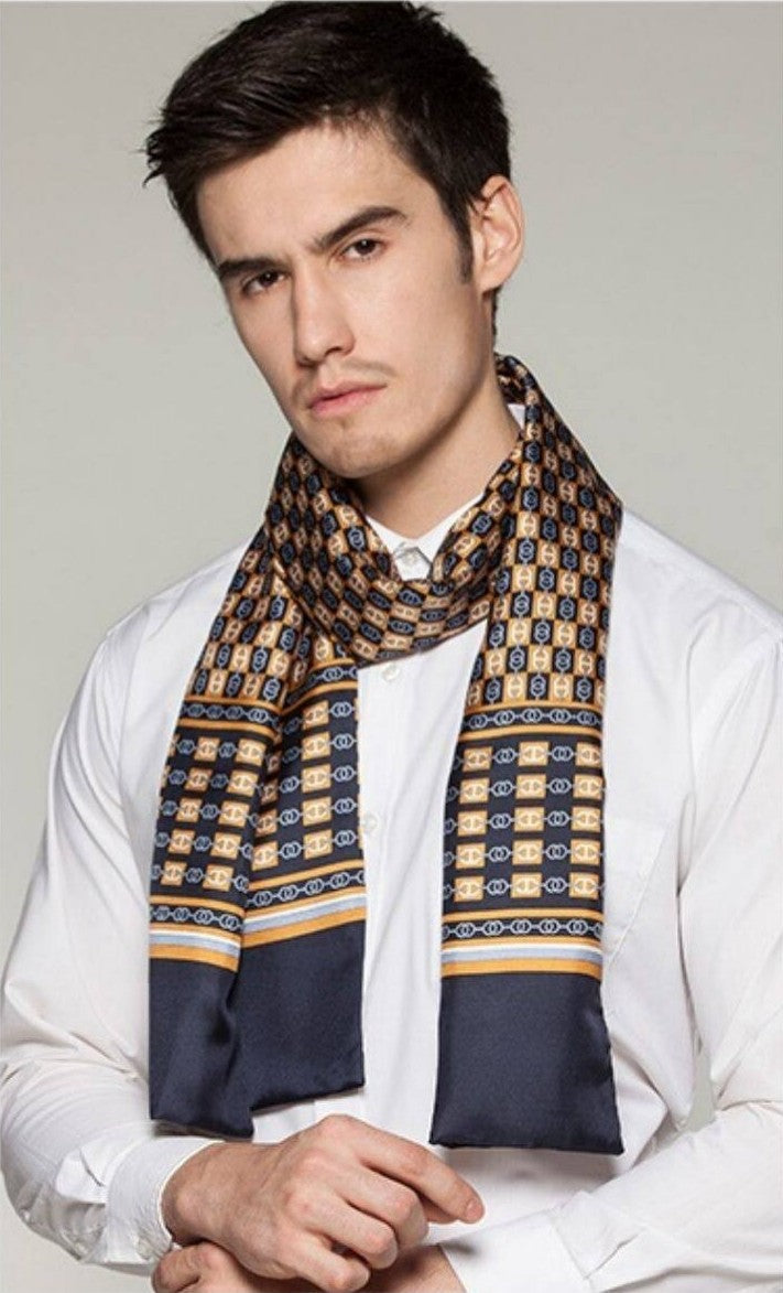 men's formal dress scarf Wear Silk Scarf, Mens Thin Silk Scarf, Mens Spring Autumn Wear this to complete Finish:White Dove reflaunt_created Danai Cutout Ruch Maxi