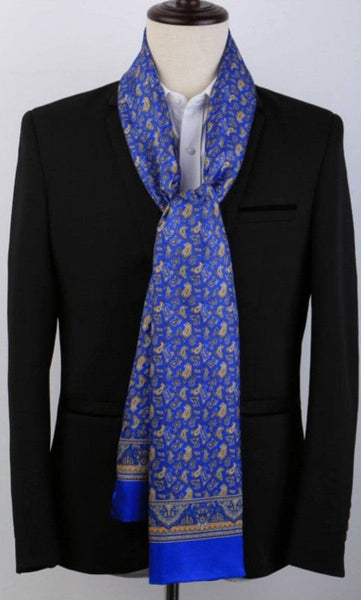 Luxury Silk Neck Scarf, Formal Wear Silk Scarf, British Style Long Scarf, Mens Thin Silk Scarf, Mens Spring Autumn Scarf, Business Silk Scarf Men, Silk Scarf For Suit-ArtWorkCrafts.com