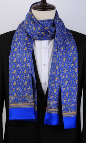 Luxury Silk Neck Scarf, Formal Wear Silk Scarf, British Style Long Scarf, Mens Thin Silk Scarf, Mens Spring Autumn Scarf, Business Silk Scarf Men, Silk Scarf For Suit-ArtWorkCrafts.com