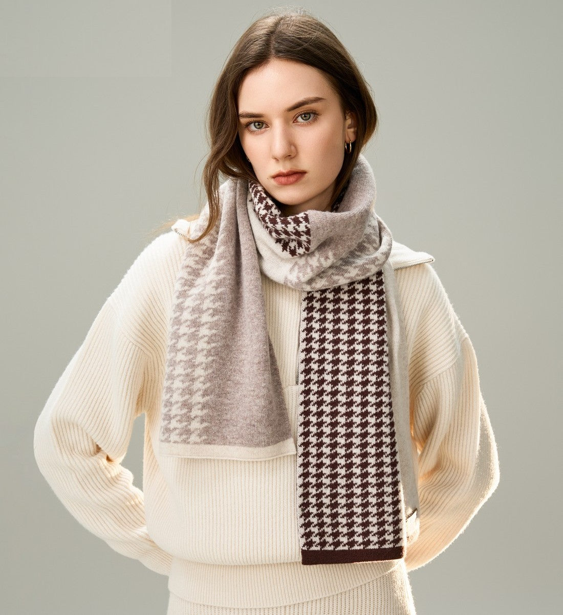 Winter Scarf, Soft Cashmere Scarf for Women, Casual Scarf for Women, Cold Weather Scarf, Fashion Designer Scarf, Modern Wool Scarf for Women-ArtWorkCrafts.com