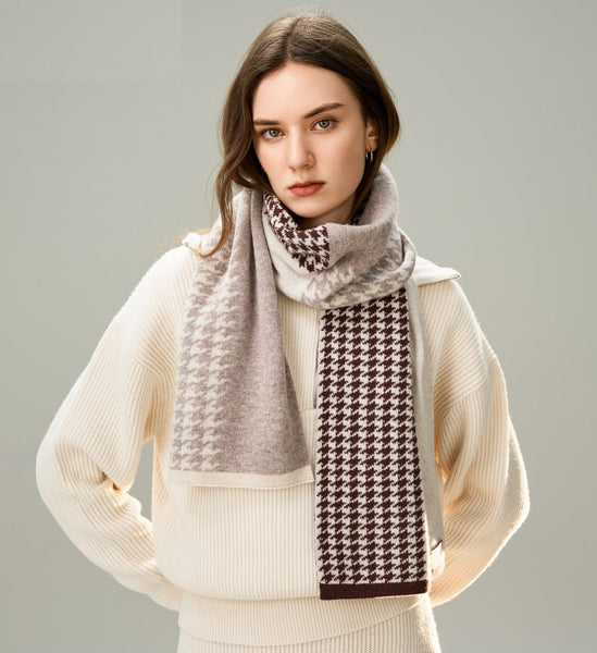 Winter Scarf, Soft Cashmere Scarf for Women, Casual Scarf for Women, Cold Weather Scarf, Fashion Designer Scarf, Modern Wool Scarf for Women-ArtWorkCrafts.com