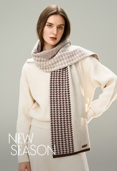 Winter Scarf, Soft Cashmere Scarf for Women, Casual Scarf for Women, Cold Weather Scarf, Fashion Designer Scarf, Modern Wool Scarf for Women-ArtWorkCrafts.com