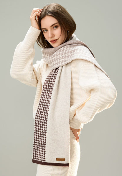 Winter Scarf, Soft Cashmere Scarf for Women, Casual Scarf for Women, Cold Weather Scarf, Fashion Designer Scarf, Modern Wool Scarf for Women-ArtWorkCrafts.com